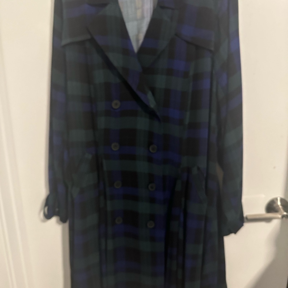 Torrid trench coat green and black size 3
